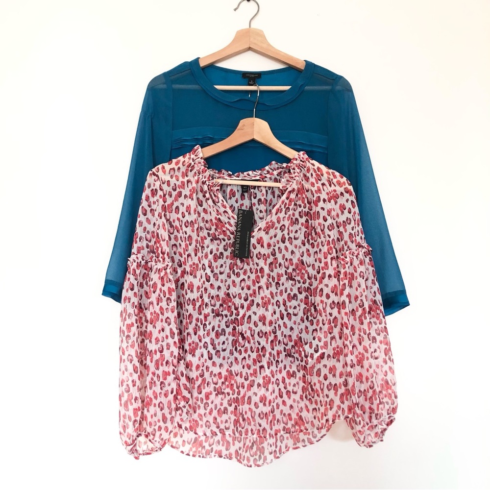 Bundle of 2 Sheer Long Sleeve Blouses - 1 is NWT